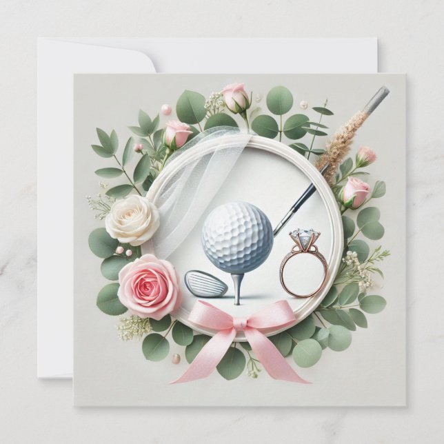 Reserva La Fecha Despedida de soltera de golf tematizada con pelota (Anverso)
