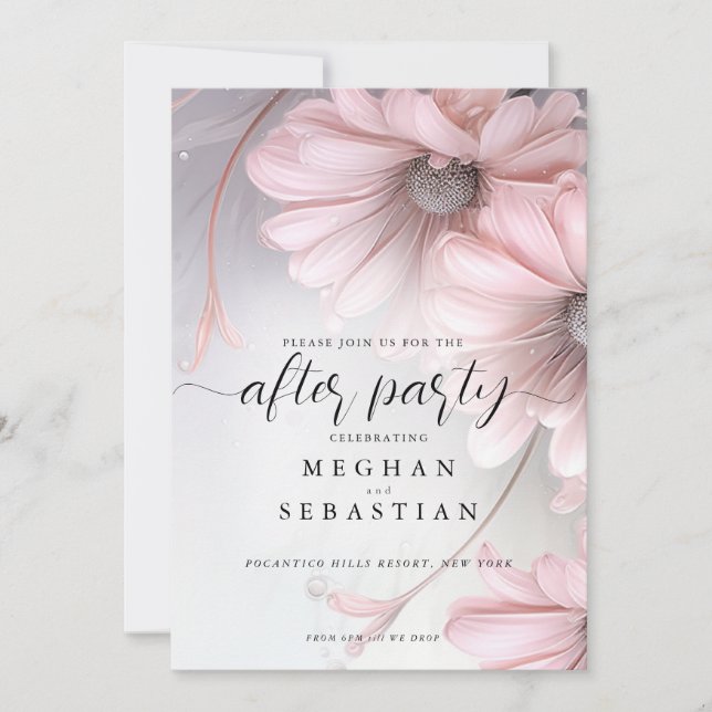 Reserva La Fecha Después del Fiesta 2 Boho Pink Daisy (Anverso)