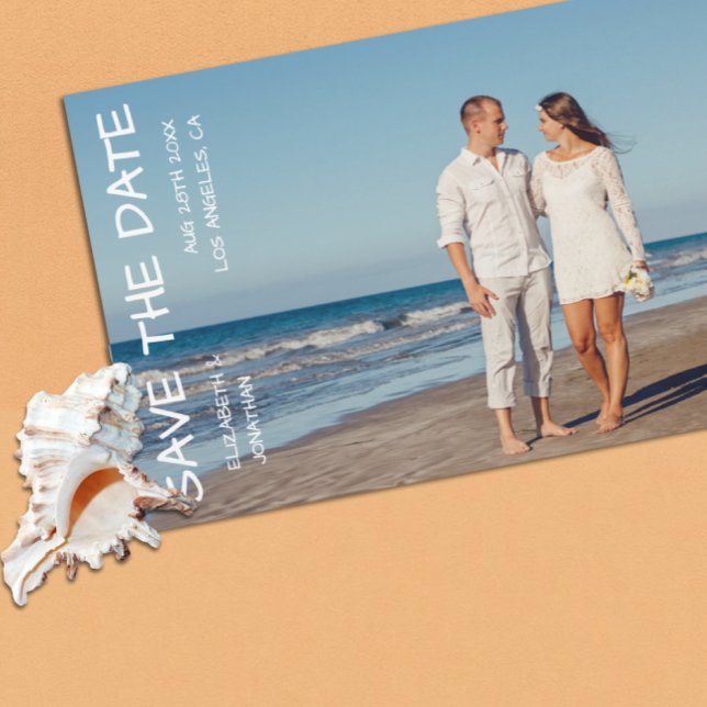 Reserva La Fecha Destination Beach Wedding Photo Save The Date (Subido por el creador)