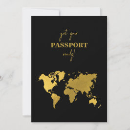 Reserva La Fecha Destination Wedding World Passport Black Gold