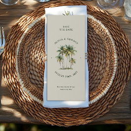 Reserva La Fecha Destino de Boda Elegante con Palmeras en la Costa