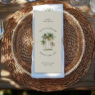 Reserva La Fecha Destino de Boda Elegante con Palmeras en la Costa