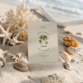 Reserva La Fecha Destino de Boda Elegante en la Costa con Palmeras