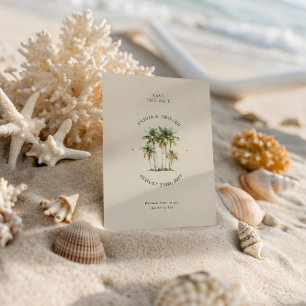 Reserva La Fecha Destino de Boda Elegante en la Costa con Palmeras
