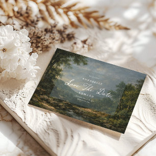 Reserva La Fecha Detalles de boda azules de tapiz romántico vintage