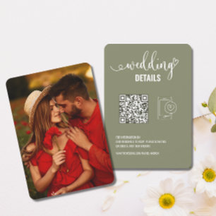 Reserva La Fecha detalles del boda   Elegante RSVP con foto de códi