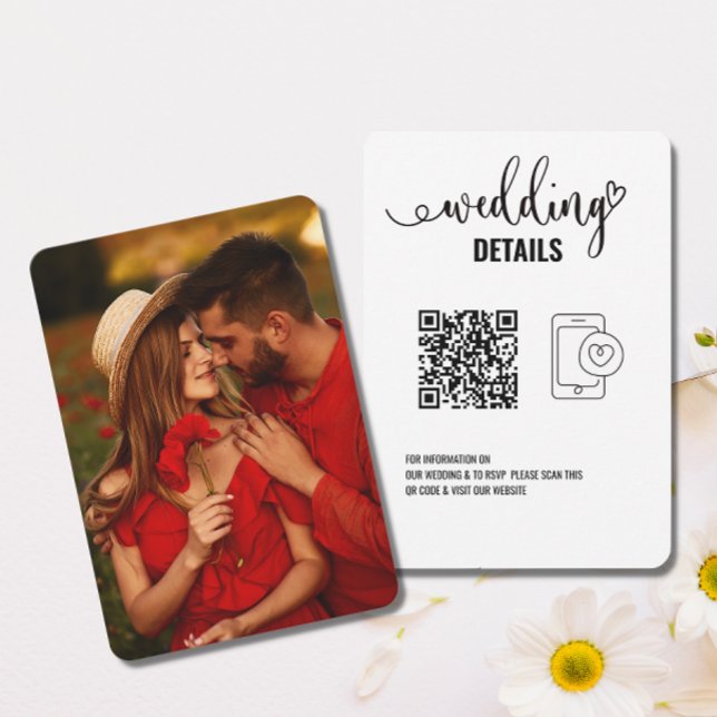 Reserva La Fecha detalles del boda | Elegante RSVP con foto de códi (Subido por el creador)