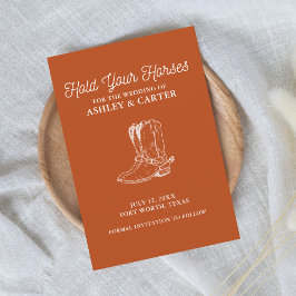 Reserva La Fecha Detengan sus Caballos Divertida Boda con Tema del 