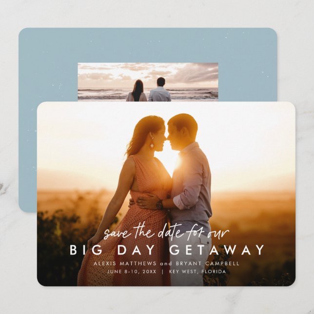 Reserva La Fecha Día grande escapada divertida un destino de boda f (Anverso / Reverso)
