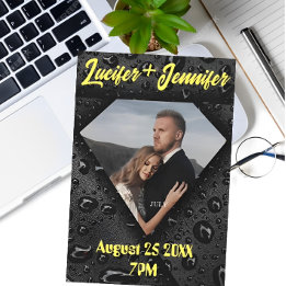 Reserva La Fecha Diamante Dorado Moderno Elegante Boda Personalizad