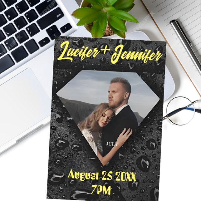 Reserva La Fecha Diamante Dorado Moderno Elegante Boda Personalizad (Subido por el creador)