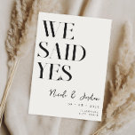 Reserva La Fecha Dijimos Sí Boda Moderno De Moda Simple<br><div class="desc">Dijimos que sí,  las bodas modernas salvan la fecha con un elegante diseño de moda y estilo minimalista.</div>