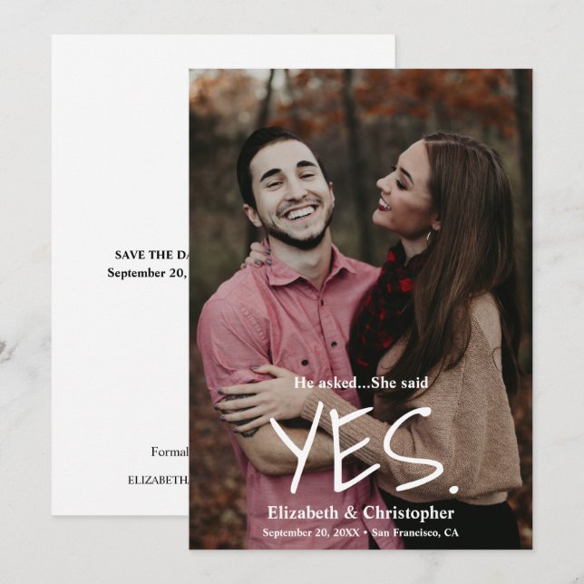 Reserva La Fecha Dijo "Sí, salva la foto de la fecha". (Anverso / Reverso)