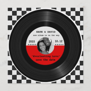 Reserva La Fecha Disco de vinilo retro l Reserva--Fecha moderna