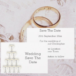 Reserva La Fecha Diseño de copas de champán para boda