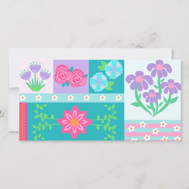 Reserva La Fecha Diseño de flores vibrantes en flor (Anverso)
