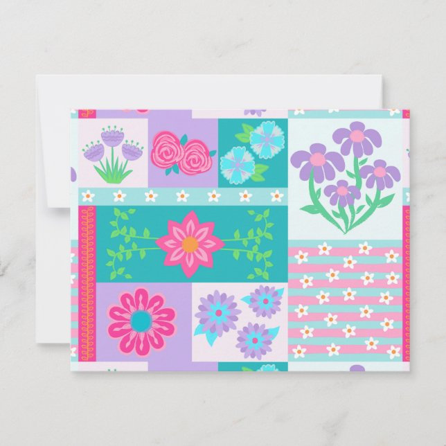 Reserva La Fecha Diseño de flores vibrantes en flor (Anverso)