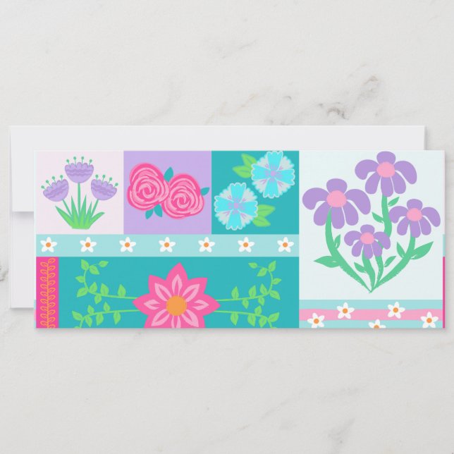 Reserva La Fecha Diseño de flores vibrantes en flor (Anverso)