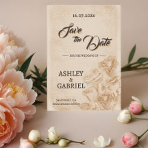 Diseño de Save The Date de Boda Floral Rústico Ele