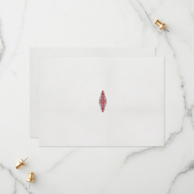 Reserva La Fecha diseño de un patrón rojo y blanco (Anverso/Reverso In Situ)