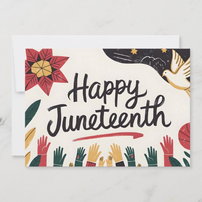 Reserva La Fecha Diseño del Día de la Libertad feliz de junio (Anverso)