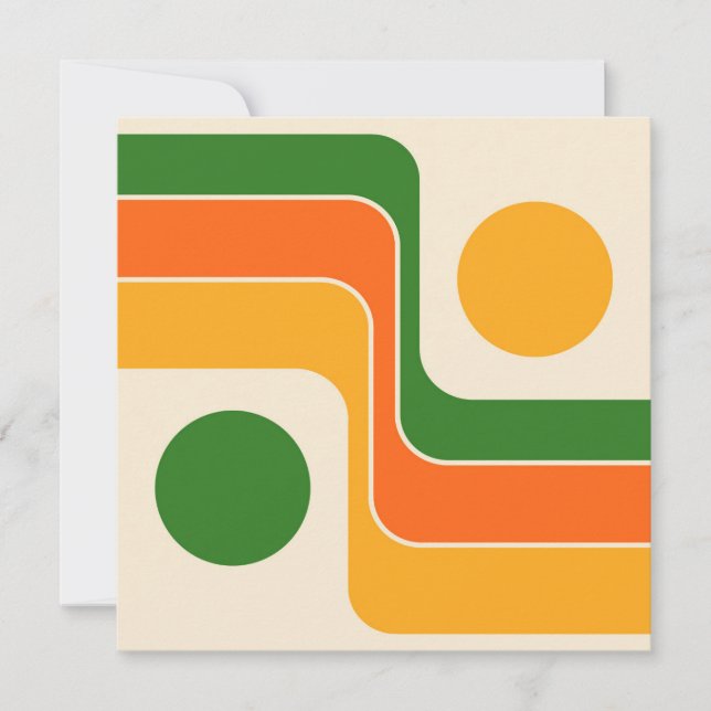 Reserva La Fecha Diseño geométrico estilo retro Mod 1970 (Anverso)