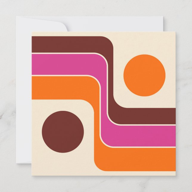 Reserva La Fecha Diseño geométrico retro de estilo de los 70 (Anverso)