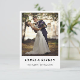 Reserva La Fecha Diseño minimalista elegante de texto y foto / Boda