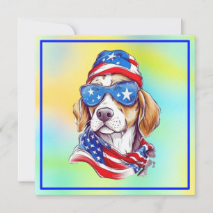 Reserva La Fecha Diseño Patriótico de Perro para el 4 de Julio