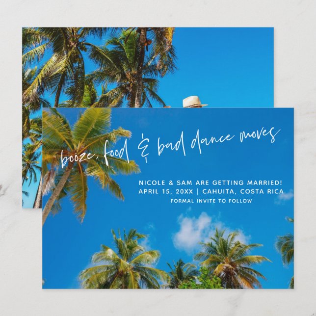 Reserva La Fecha Divertida foto de boda de playa Guardar la fecha (Anverso / Reverso)