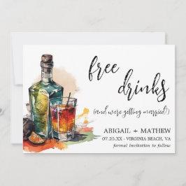 Reserva La Fecha Divertido Bebida Alcohólica Cóctel Foto de Moda Bo