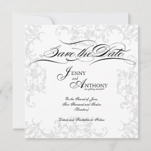 Reserva La Fecha DIY Elegant Save the Date in Black and White