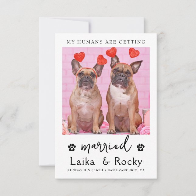 Reserva La Fecha Dog Wedding Invitation (Anverso)