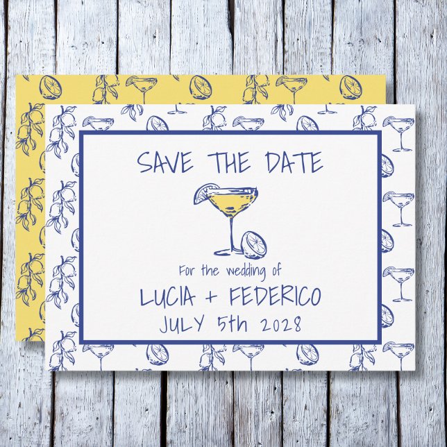 Reserva La Fecha Dolce Vita Limoncello bebe boda Save the Date (Subido por el creador)
