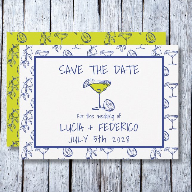 Reserva La Fecha Dolce Vita Limoncello bebe boda Save the Date (Subido por el creador)