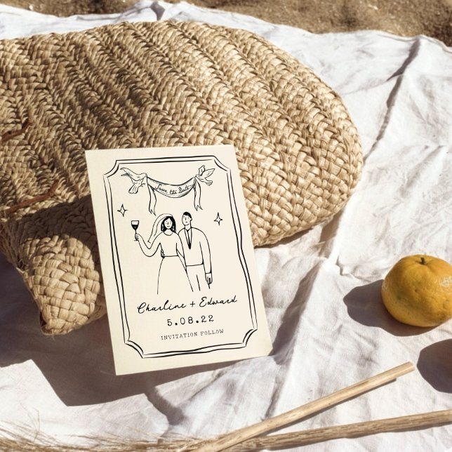 Reserva La Fecha Doodle Caprichoso Dibujado a Mano (Subido por el creador)