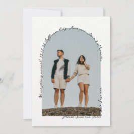 Reserva La Fecha Doodle retro simple manuscrito negro y blanco