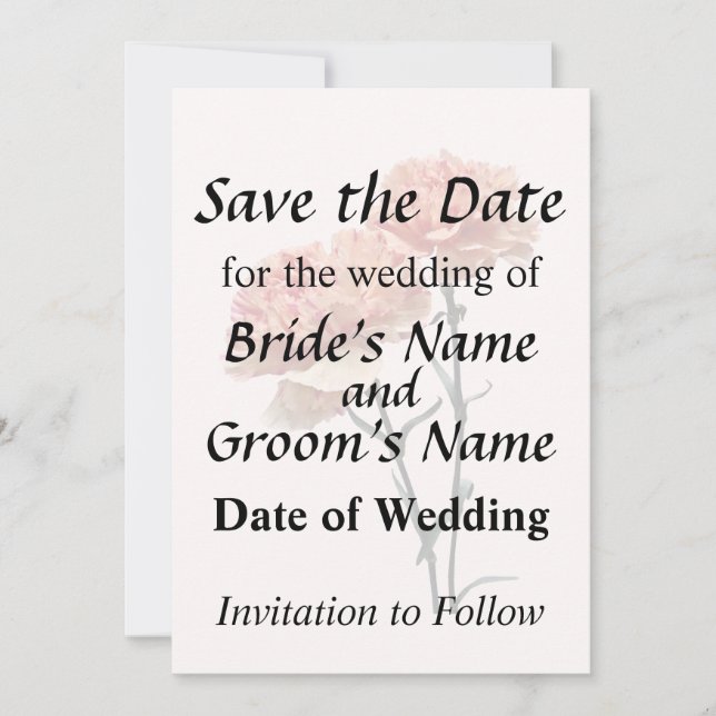 Reserva La Fecha Dos claveles rosados (Anverso)