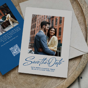 Reserva La Fecha Dos fotos de escritura azul modernas y elegantes