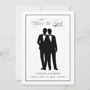 Reserva La Fecha Dos novios siluetas Save the Date