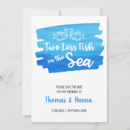 Reserva La Fecha Dos peces menos en el Boda acuarela del mar
