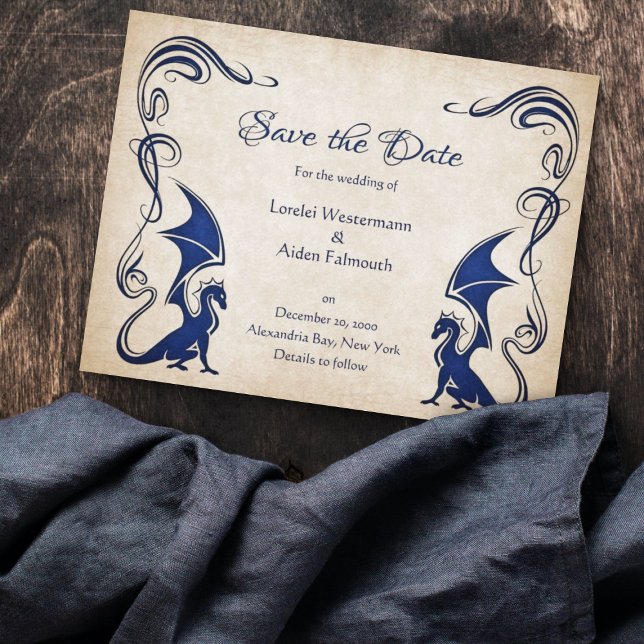 Reserva La Fecha Dragon Medieval Fantasy Boda (Subido por el creador)