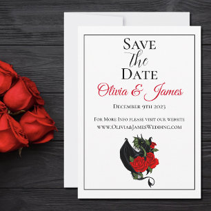 Reserva La Fecha Dragón negro Roses rojos Fantasía Boda