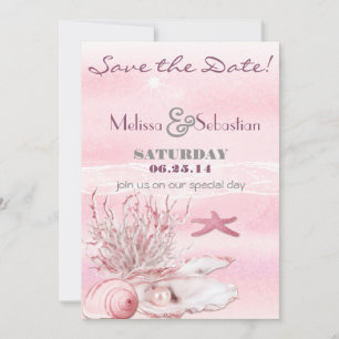 Reserva La Fecha Dream Shore Beach Carnation Pink Save the Date