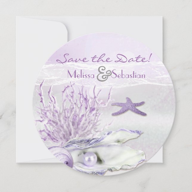 Reserva La Fecha Dream Shore Beach Orchid Wedding Save the Date (Anverso)