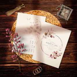Reserva La Fecha Dreamy Foliage Boda Burgundy ID817