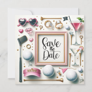 Reserva La Fecha Ducha de novia de golf tematizada con pelota de go