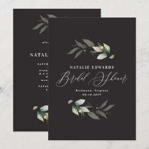 Reserva La Fecha Ducha de novia de oro negro Eucalyptus
