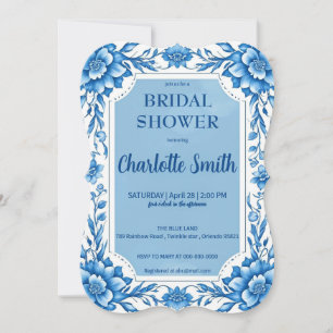 Reserva La Fecha ducha de novia floral china Blue Chinoiserie