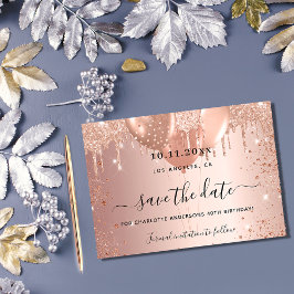 Reserva La Fecha Dulce 16 purpurina rosa oro gotea globos